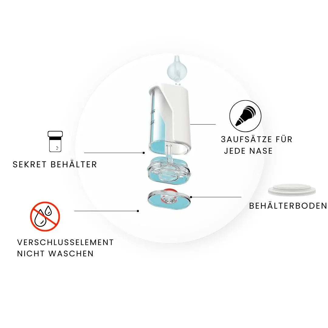 calme NasiPro - elektro Nasensauger für verstopfte Nasen bereits für Neugeborene - calme