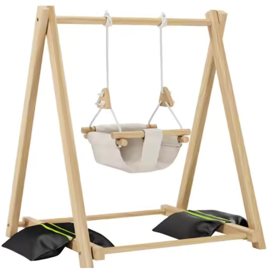 Montessori Baby Swing – Die faltbare Montessori Holzschaukel für drinnen & draußen - calme