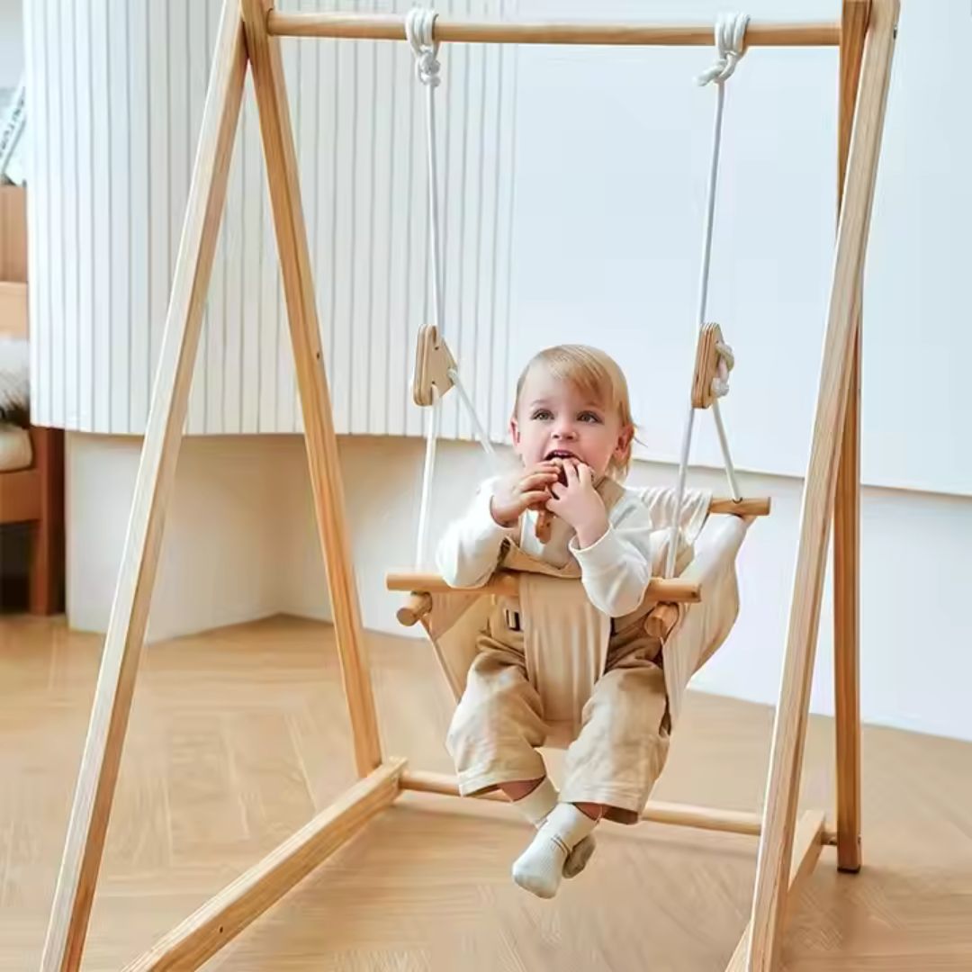Montessori Baby Swing – Die faltbare Montessori Holzschaukel für drinnen & draußen - calme