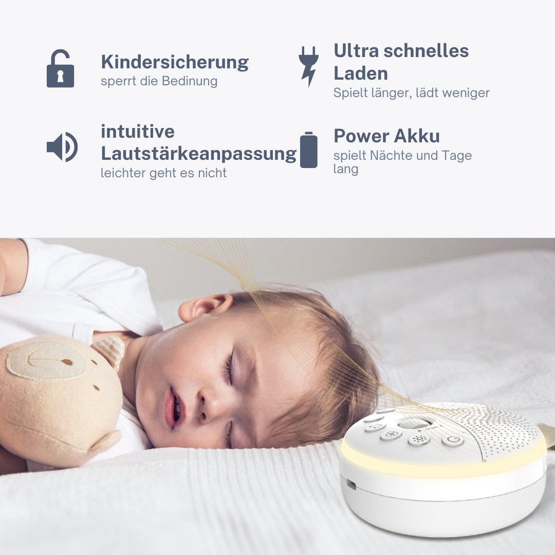 calme dreambox - weißes rauschen- baby erstausstattung nachtlicht