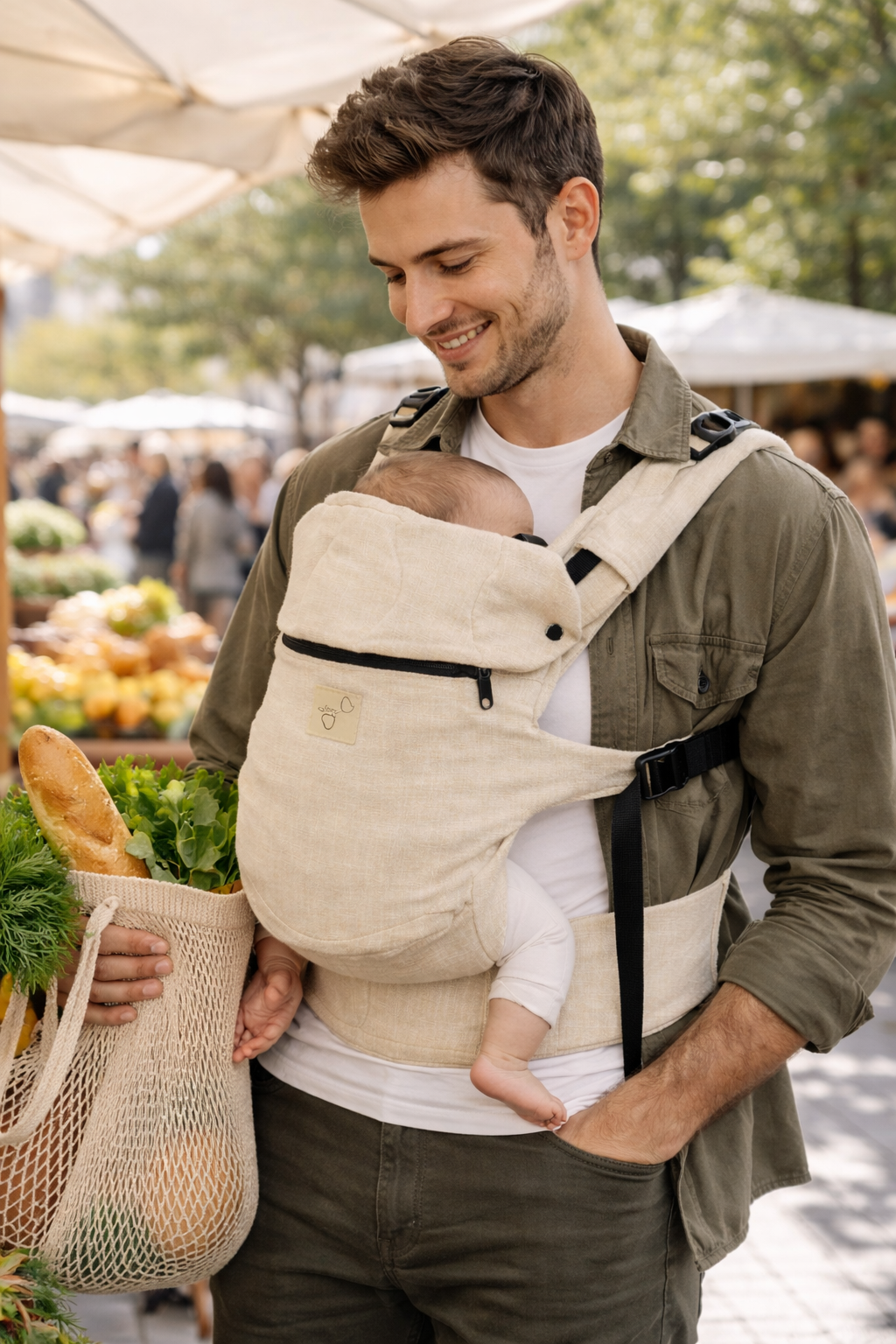 Babytrage leinen stilltrage Stillen unterwegs 