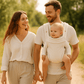 ComfortCarrier – Die perfekte, verstellbare Babytrage aus weichem Stoff für maximalen Komfort | 0 - 36 Monate | Beige | Muster - calme
